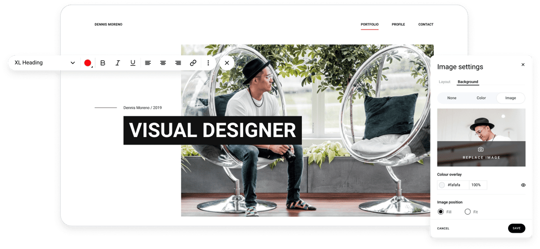 Eine Designer-Website